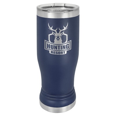 Polar Camel Navy Blue 14 oz. Pilsner with Clear Lid