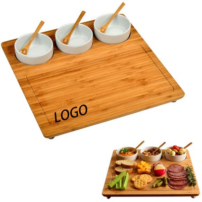 Bamboo Storage Tray And Cheese Cutting Board