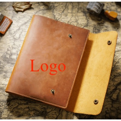Leather Cover Notebook W/ Inner Pockets