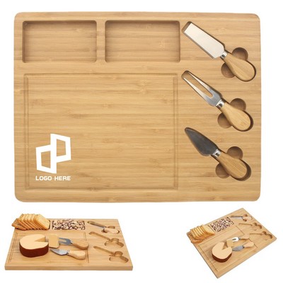 Bamboo Square Cheese Board Set