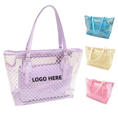 2 In 1 PVC Candy Color Clear Shoulder Bag