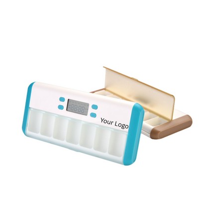 Smart Pill Organizer Pill Box Alarm Clock with LED Light Flashing Remind