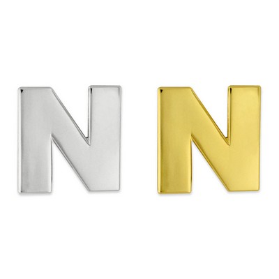 Letter "N" Lapel Pin - Gold or Silver
