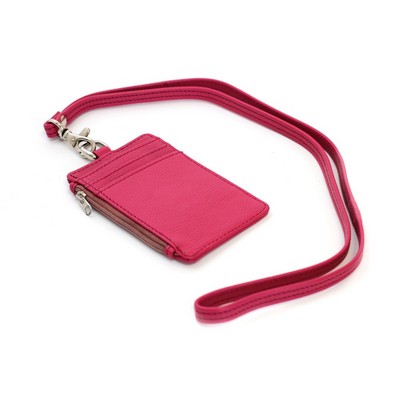 Ashlin® Fuchsia Pink I.D. Holder w/Lanyard and Zippered Case
