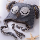 Custom Crocheted Sleepy Owl Hat