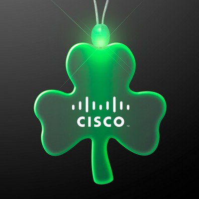 LED Acrylic Big Shamrock Shape Green Necklace - Domestic Print