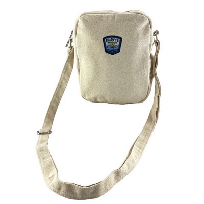 Canvas Crossbody Bag w/ Woven Patch (Discontinued)