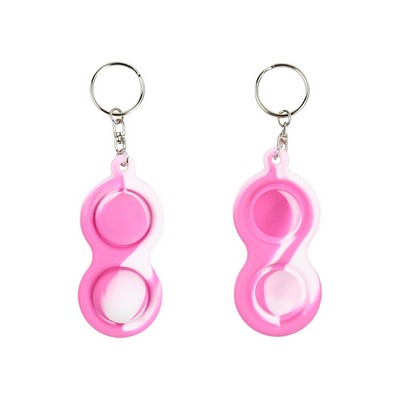 Rainbow 8 Shape Silicone Push Pop Bubble Toy Key Chain