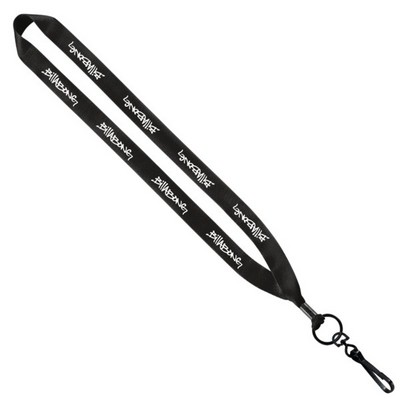 3/4" Polyester Lanyard with Metal Crimp & Swivel Snap Hook