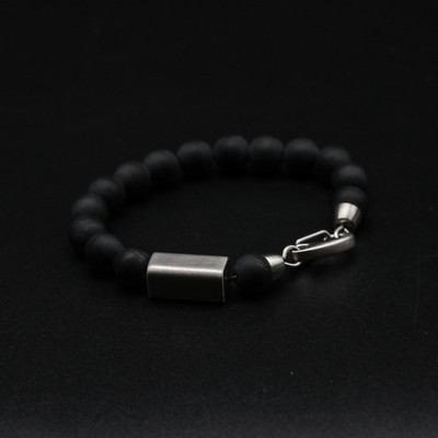 Matte Obsidian Beaded Bracelet