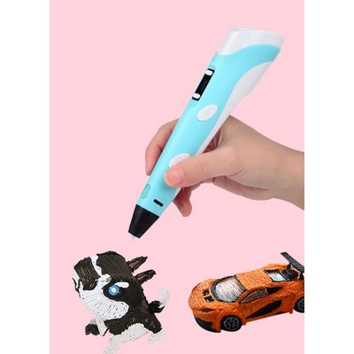 3D Printing Pen with Display - Includes 3D Pen, 3 Starter Colors of PLA Filament