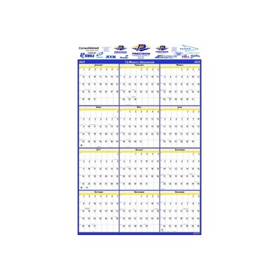 Vertical Laminated Double Sided Wall Planner (24"x37")