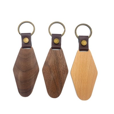 Wood Keychain, hotel Key Tag