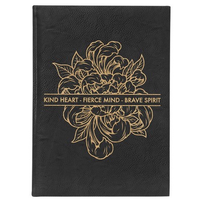 7" x 9 3/4" Black/Gold Leatherette Journal-Lined Paper