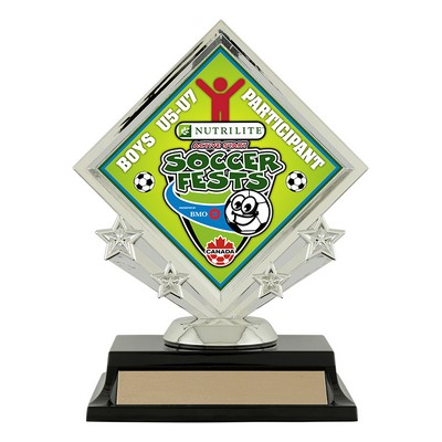 Diamond Star Medal - Figure, Silver, Award Trophy, 6"