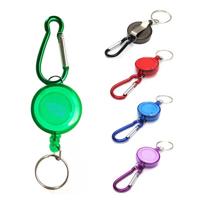 Retractable Keychain with Carabiner Clip