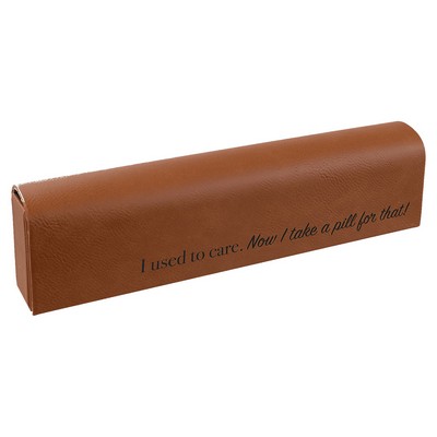 Faux Leather Pill Box, Rawhide, 9 3/4" x 2 1/2"