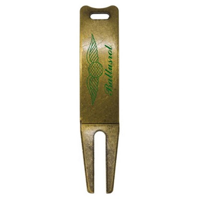 Metal Divot Tool With Wave And Club Rest - Printed Logo