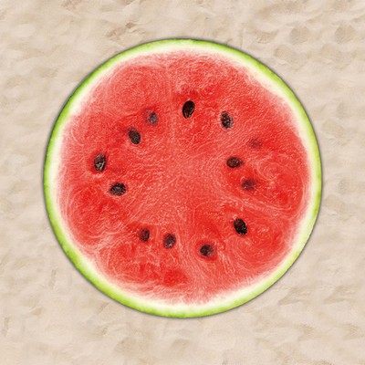 63 x 63 inch Watermelon Shaped Custom Shape Towels Soft Microfiber Beach Towels - Two Side Printing