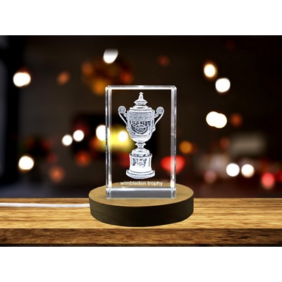 Exquisite Crystal Wimbledon Trophy Replica with Intricate 3D Laser Engraving