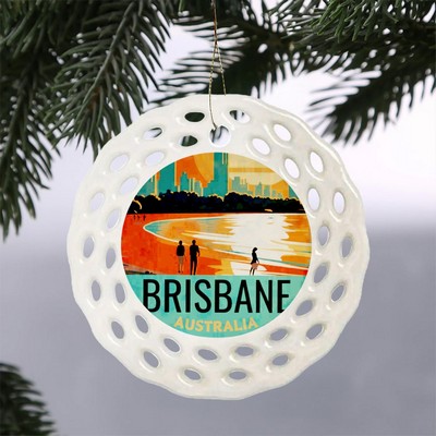 Lace Style Full Color Ceramic Ornaments