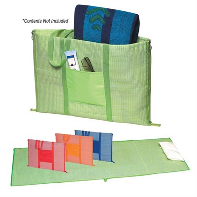 Beach Tote Bag Roll-Up Blanket
