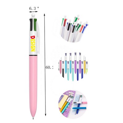 Ballpoint Pens Multicolor 4-in-1 Colored Smooth Writing Pen