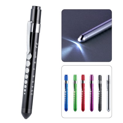 Aluminum Medical Nurse Penlight with Pupil Gauge