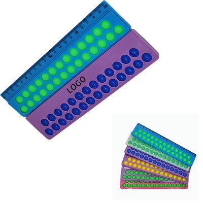 7.87Inch Scale Silicone Ruler W/ Fidget Toy