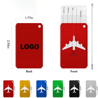 3" Custom Aluminium Alloy Luggage Tag w/Privacy Name Card & Steel Loop MOQ100PCS