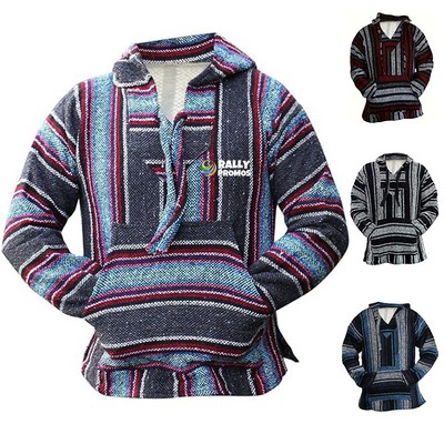 Mexican Baja Hoodie Hippie Surf Poncho