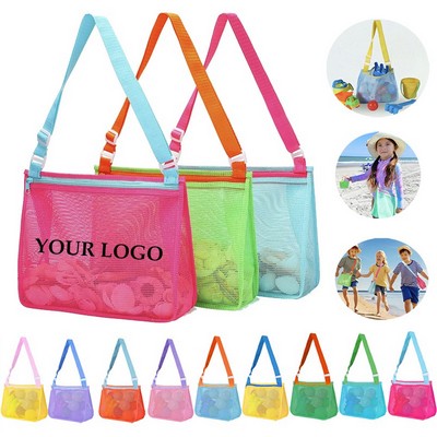 Colorful Foldable Travel Beach Swimming Toy Storage Mesh Bag