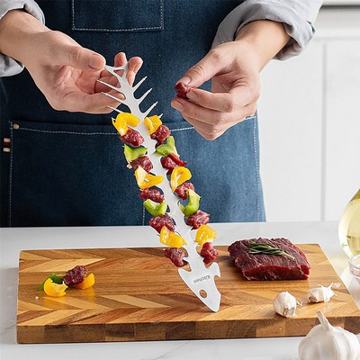 Stainless Steel Fishbone BBQ Grill Stand Tool