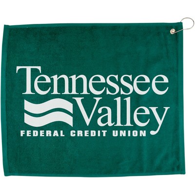 15" X 18" Hemmed Golf Towel with Grommet And Hook