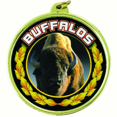 2 ¼" TM Series Academic Medal w/Buffalo Mascot Mylar Insert