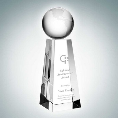 Top Of World Globe Optical Crystal Award (Medium)