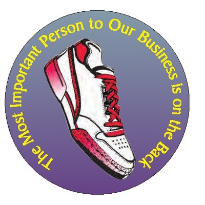 Sneaker Round Photo Hand Mirror w/Full Back Mirror (2½" Diameter)