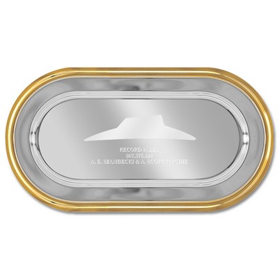 Oval Tray w/ Gold Border
