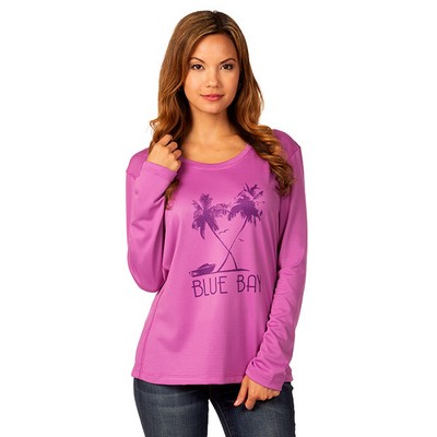 Zorrel® Ladies Barbados Syntrel™ Long Sleeve Popcorn Knit Tee Shirt