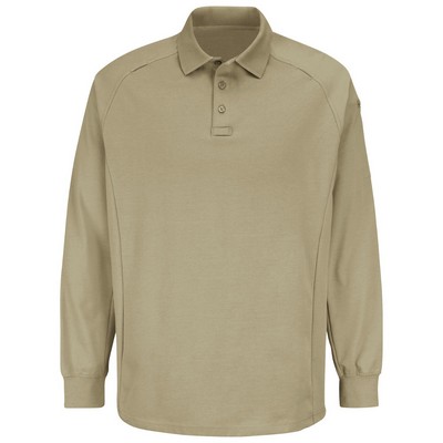 Horace Small® - New Dimension® Long Sleeve Unisex Silver Tan Polo Shirt