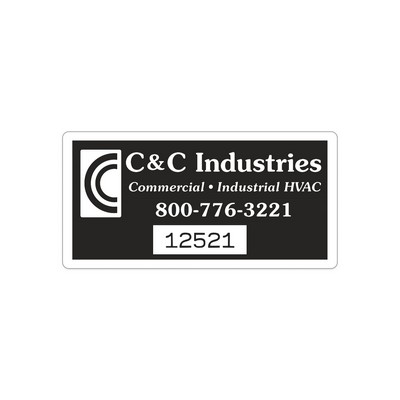 Idento® Identification Decal | Rectangle | 2" x 4" | White Vinyl