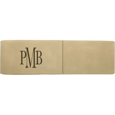 6.5" x 2" Light Brown Leatherette Double Pen Case