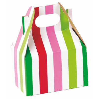Santa Stripe Print 4" Gable Box