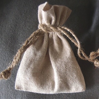 Linen Bag w/Jute Cord (3" x4")