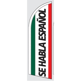 12' Poly-Knit Stock Sharkfin Flag w/Pole Kit (Se Habla Español)