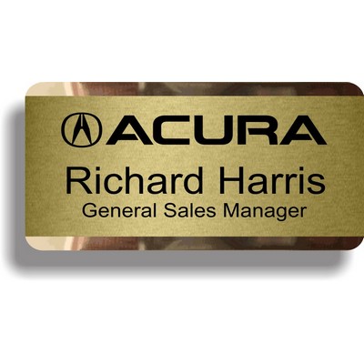 Brushed Gold Aluminum w/ Bright Mirror finish back (1 1/2"x 2 3/4")