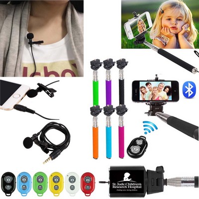 Promotek iBank® Microphone+Selfie Stick+Bluetooth Shutter for Smartphones