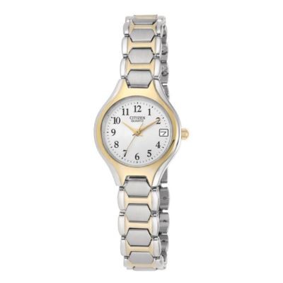 Citizen Ladies' Quartz Stainless Steel Two-Tone Watch w/White Dial