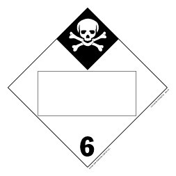 Inhalation Hazard Class 6 Blank, Vinyl Placard - 10.75" x 10.75"
