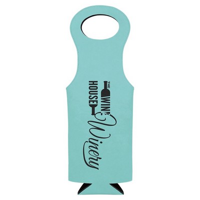 Teal Leatherette Wine Bag
